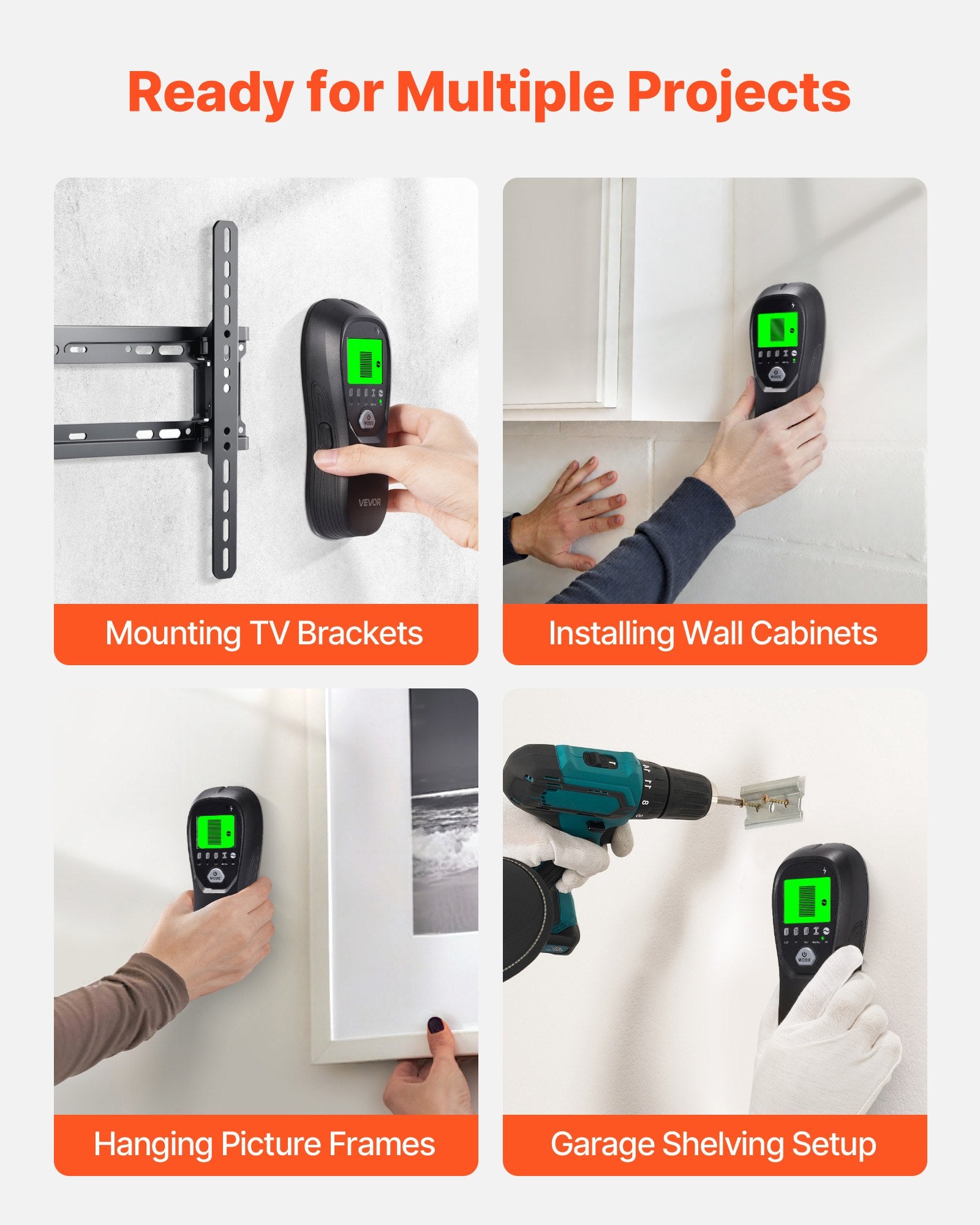 Stud Finder Wall Scanner, 5 in 1, Electronic Wall Stud Detector with Smart Sensor, High-Definition LCD V952-DPMTCQHS0000CK1ZS001V9