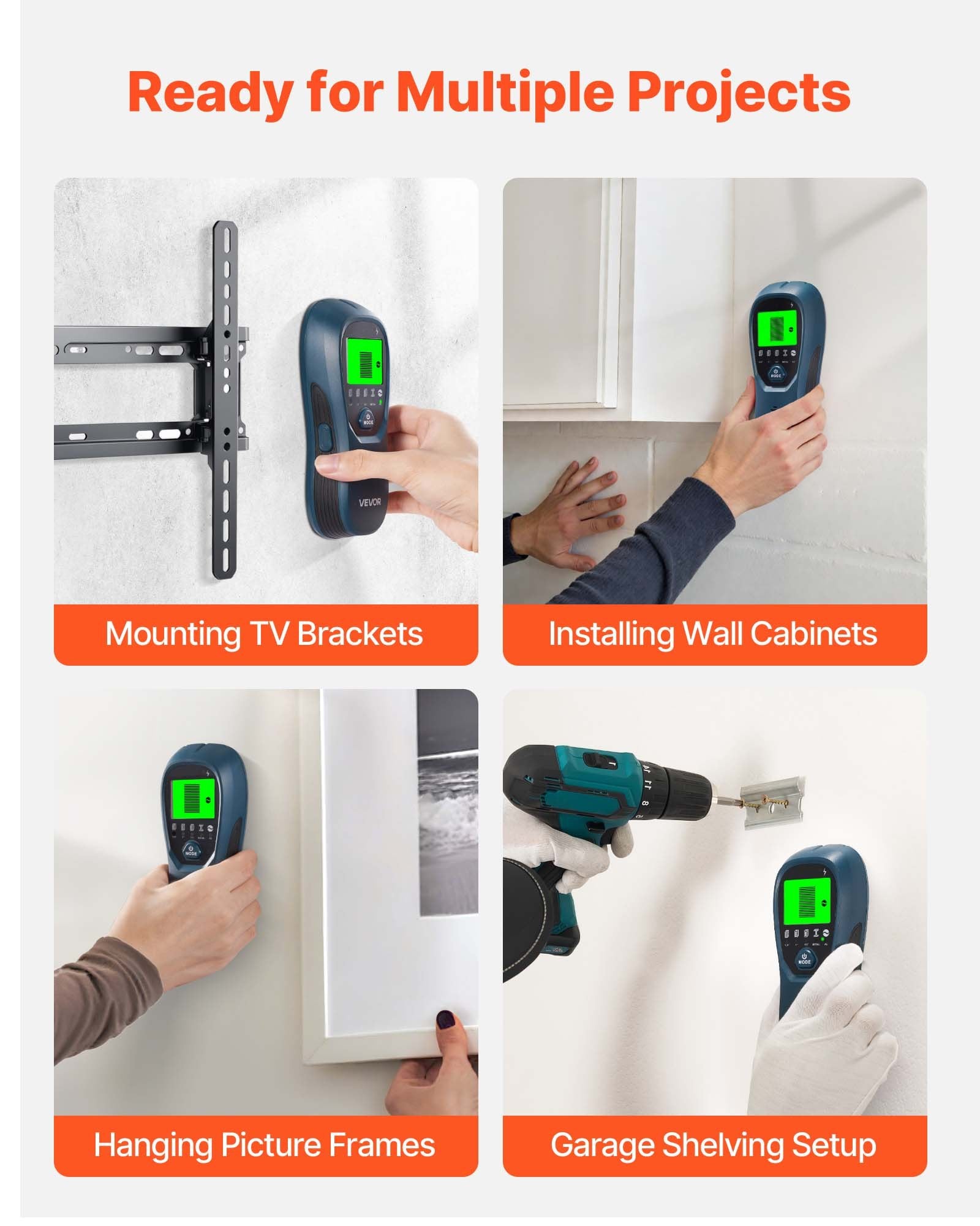 Stud Finder Wall Scanner, 5 in 1, Electronic Wall Stud Detector with Smart Sensor, High-Definition LCD V952-DPMTCQLS0000VZB7L001V9