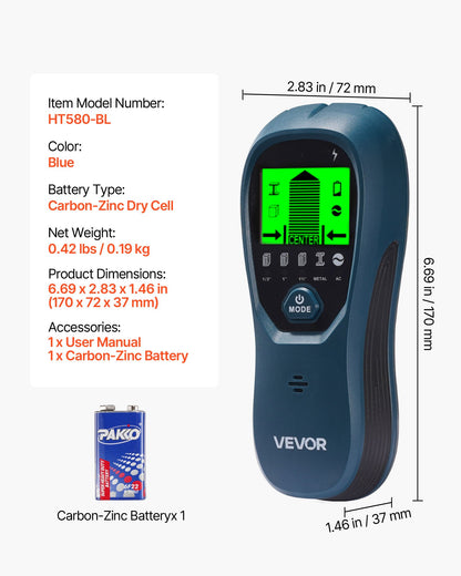 Stud Finder Wall Scanner, 5 in 1, Electronic Wall Stud Detector with Smart Sensor, High-Definition LCD V952-DPMTCQLS0000VZB7L001V9