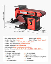152.4mm Disc Sander & 101.6mm x 914.4mm Belt Sander, 400W Professional Belt Disc Sanders Combo with 0 - 45 V952-DPSGJZHYPHBX7MQ9F001V3
