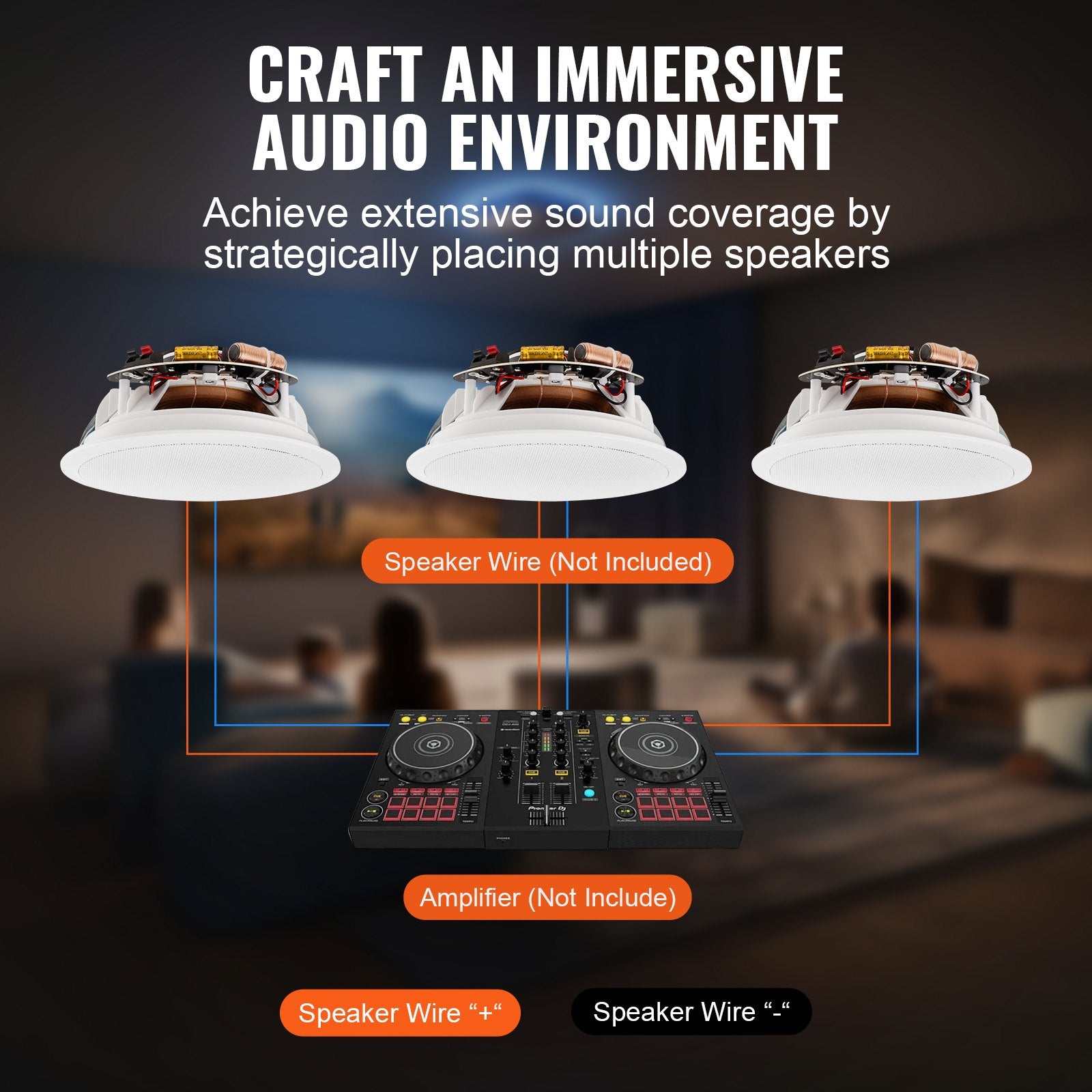 165.1 mm in Ceiling Speakers, 150-Watts, Flush Mount Ceiling & in-Wall Speakers System with 8ohmImpedance V952-DPXDYSQ65YCYICQLKV9