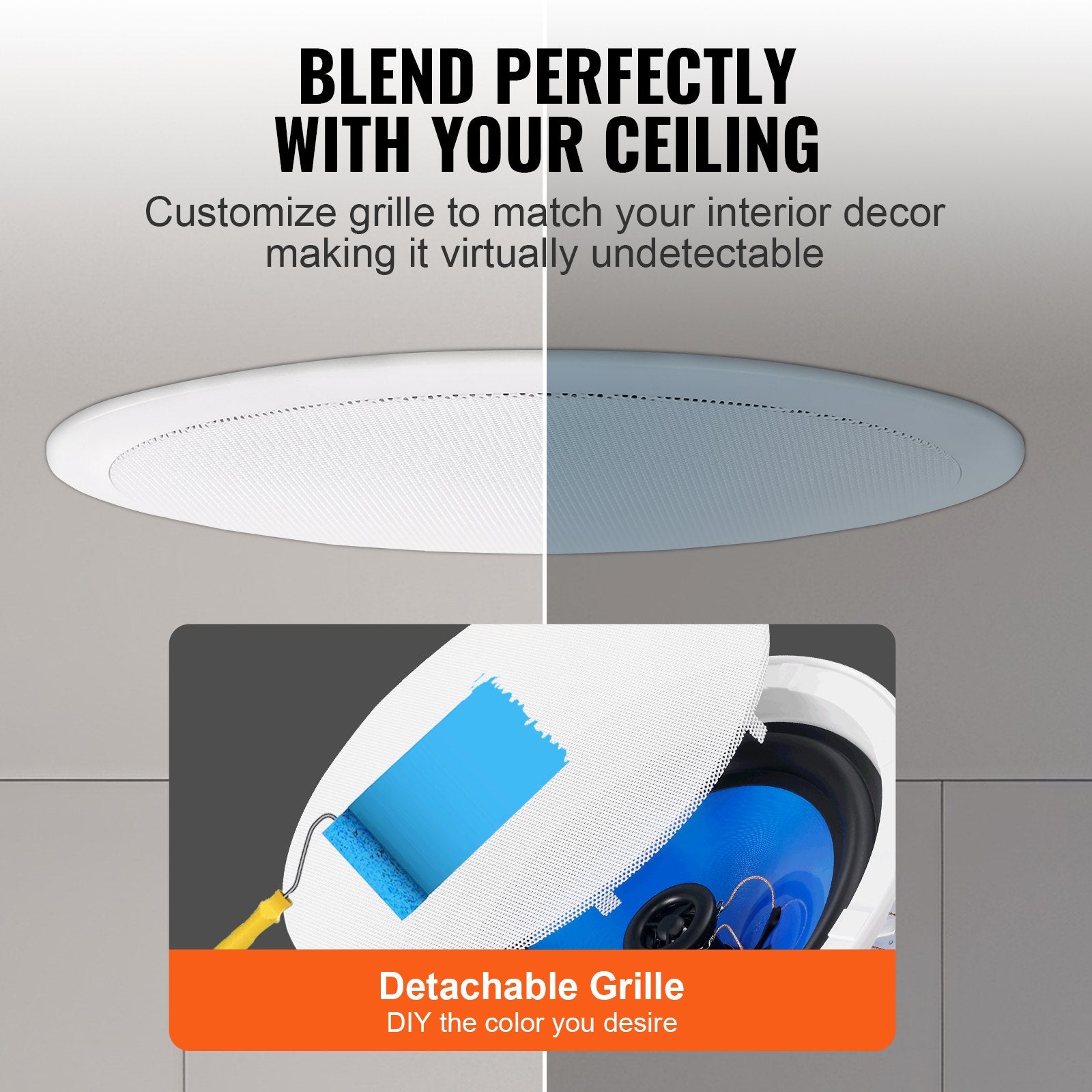 2 PCs 203.2 mm in Ceiling Speakers, 50-Watts, Flush Mount Ceiling & in-Wall Speakers System with Impedance V952-DPXDYSQ8YCLZPZC9CV9