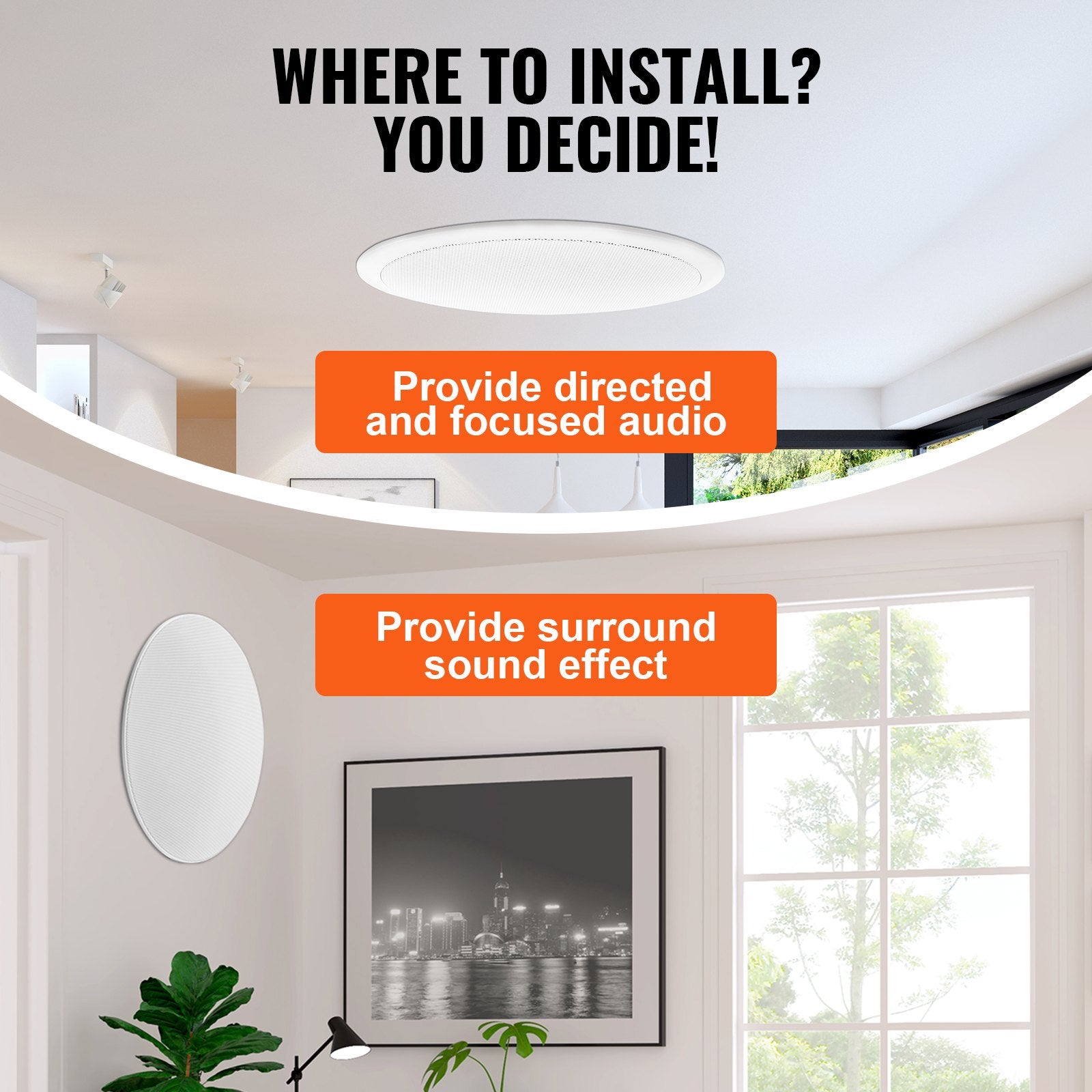 2 PCs 203.2 mm in Ceiling Speakers, 50-Watts, Flush Mount Ceiling & in-Wall Speakers System with Impedance V952-DPXDYSQ8YCLZPZC9CV9