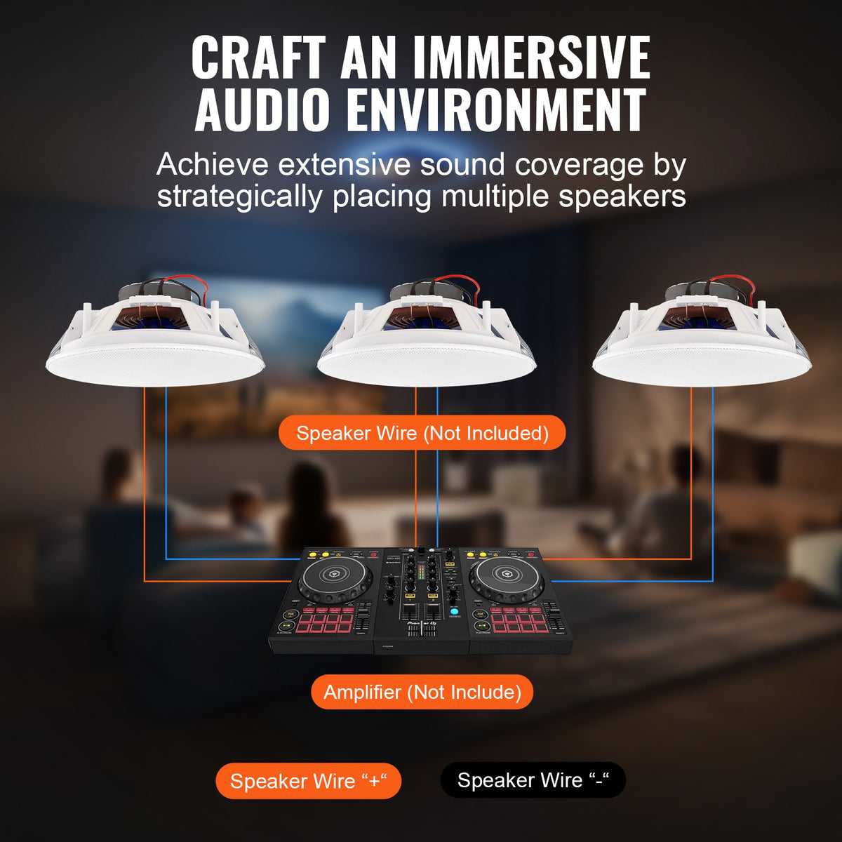 2 PCs 203.2 mm in Ceiling Speakers, 50-Watts, Flush Mount Ceiling & in-Wall Speakers System with Impedance V952-DPXDYSQ8YCLZPZC9CV9