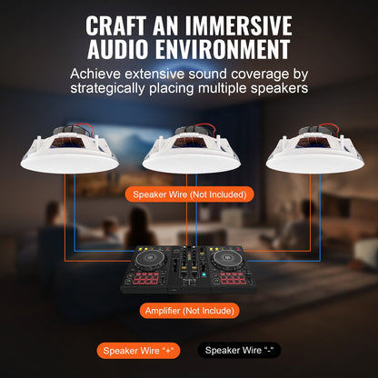 2 PCs 203.2 mm in Ceiling Speakers, 50-Watts, Flush Mount Ceiling & in-Wall Speakers System with Impedance V952-DPXDYSQ8YCLZPZC9CV9
