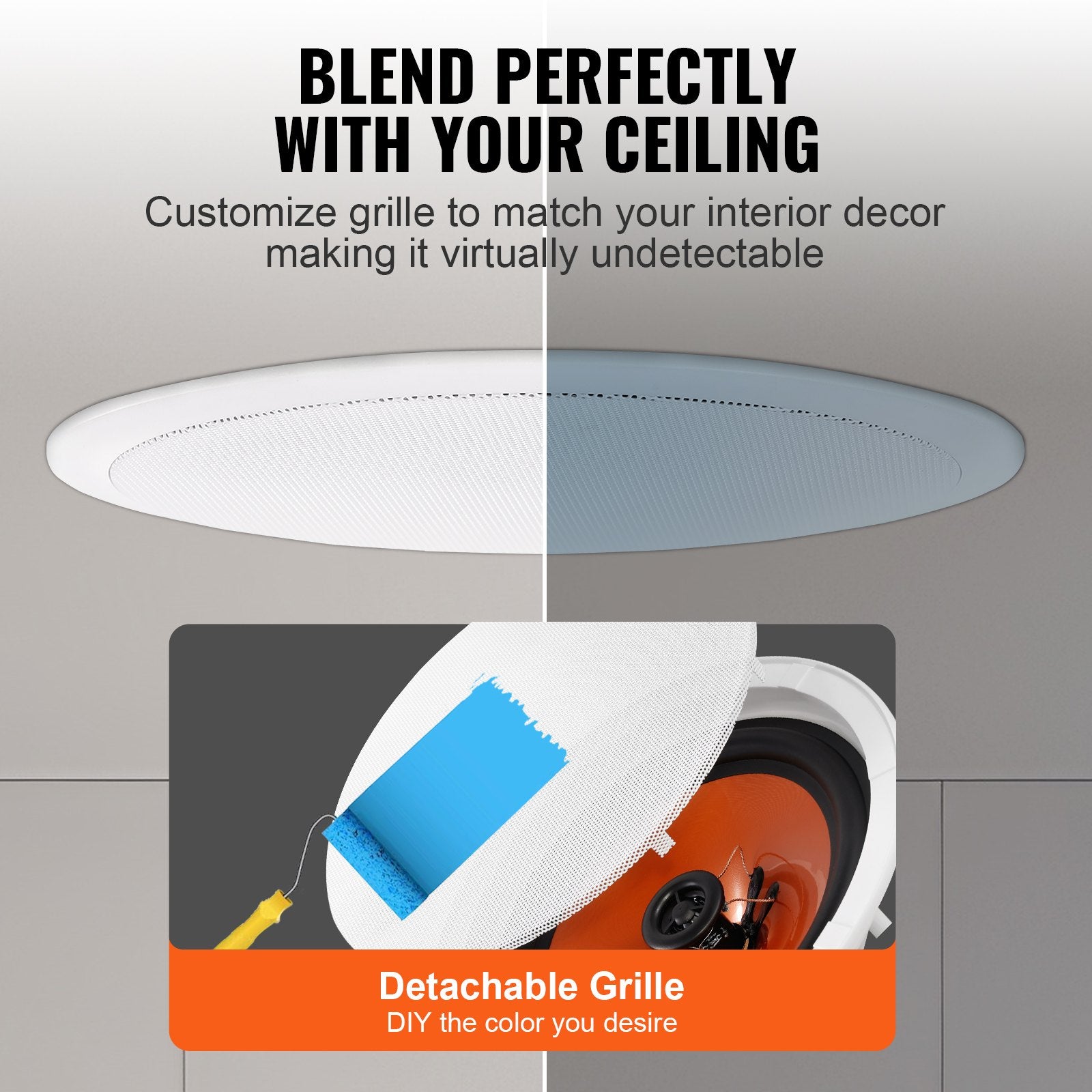 4 PCs 203.2 mm in Ceiling Speakers, 100-Watts, Flush Mount Ceiling & in-Wall Speakers System with V952-DPXDYSQ8YCSZTSBN5V9