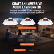 4 PCs 203.2 mm in Ceiling Speakers, 100-Watts, Flush Mount Ceiling & in-Wall Speakers System with V952-DPXDYSQ8YCSZTSBN5V9