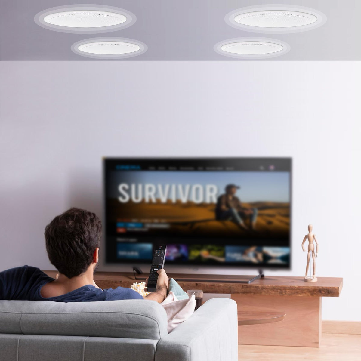 4 PCs 203.2 mm in Ceiling Speakers, 100-Watts, Flush Mount Ceiling & in-Wall Speakers System with V952-DPXDYSQ8YCSZTSBN5V9