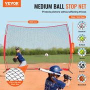 Barricade Backstop Net, 12x9 ft Ball Sports Barrier Netting, Portable Practice Equipment with Carry Bag, V952-DQW129YC0000YT8NIV0
