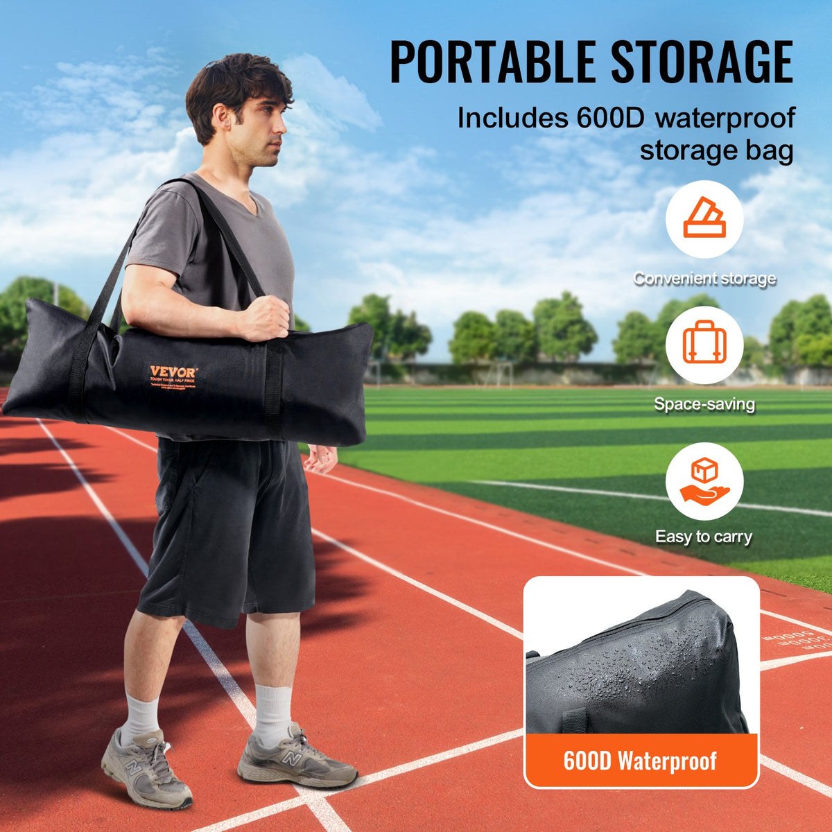 Barricade Backstop Net, 12x9 ft Ball Sports Barrier Netting, Portable Practice Equipment with Carry Bag, V952-DQW129YC0000YT8NIV0