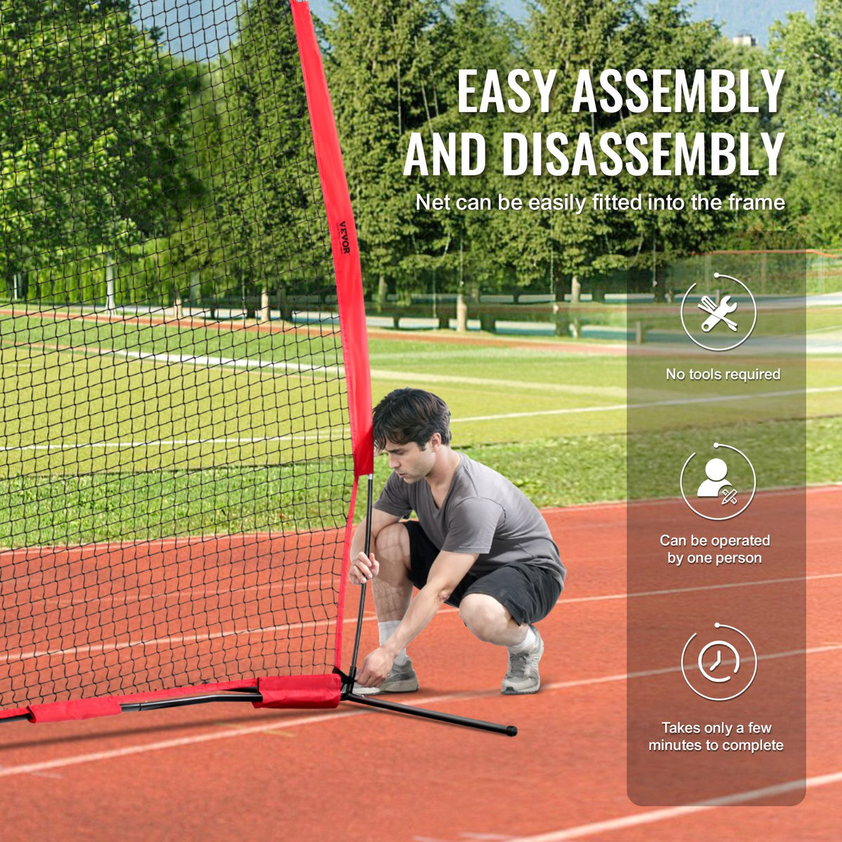 Barricade Backstop Net, 12x9 ft Ball Sports Barrier Netting, Portable Practice Equipment with Carry Bag, V952-DQW129YC0000YT8NIV0