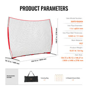 Barricade Backstop Net, 12x9 ft Ball Sports Barrier Netting, Portable Practice Equipment with Carry Bag, V952-DQW129YC0000YT8NIV0