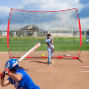 Barricade Backstop Net, 12x9 ft Ball Sports Barrier Netting, Portable Practice Equipment with Carry Bag, V952-DQW129YC0000YT8NIV0