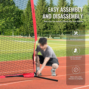 Barricade Backstop Net, 16x10 ft Ball Sports Barrier Netting, Portable Practice Equipment with Carry Bag, V952-DQW1610YC000DU462V0