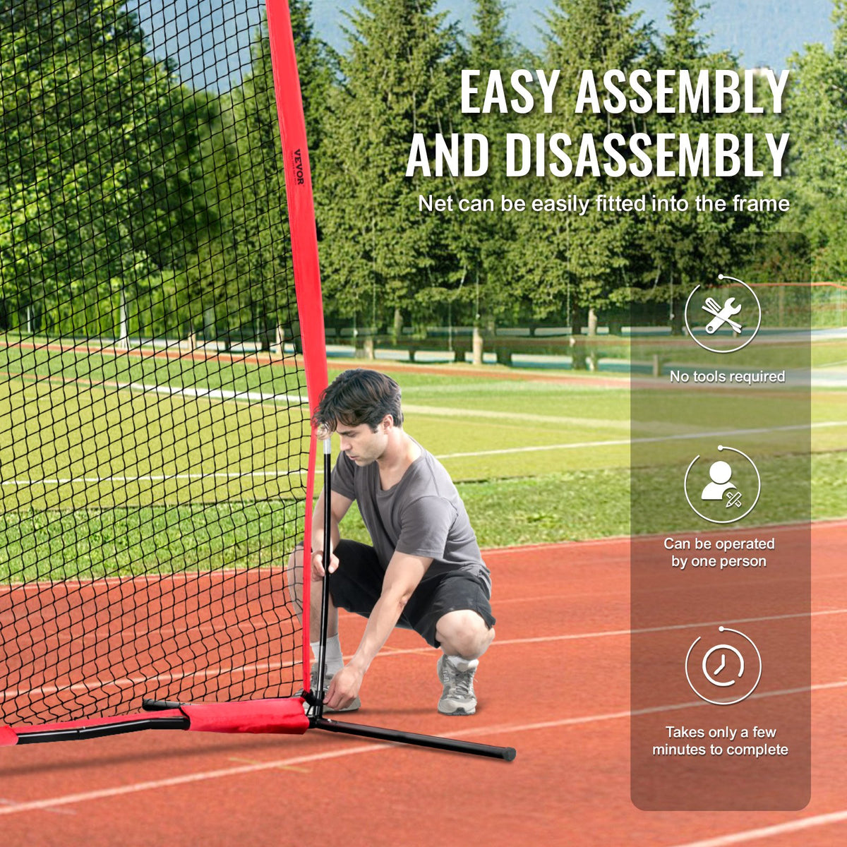 Barricade Backstop Net, 20x10 ft Ball Sports Barrier Netting, Portable Practice Equipment with Carry Bag, V952-DQW2010YC000EHXS0V0