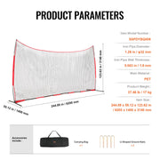 Barricade Backstop Net, 20x10 ft Ball Sports Barrier Netting, Portable Practice Equipment with Carry Bag, V952-DQW2010YC000EHXS0V0