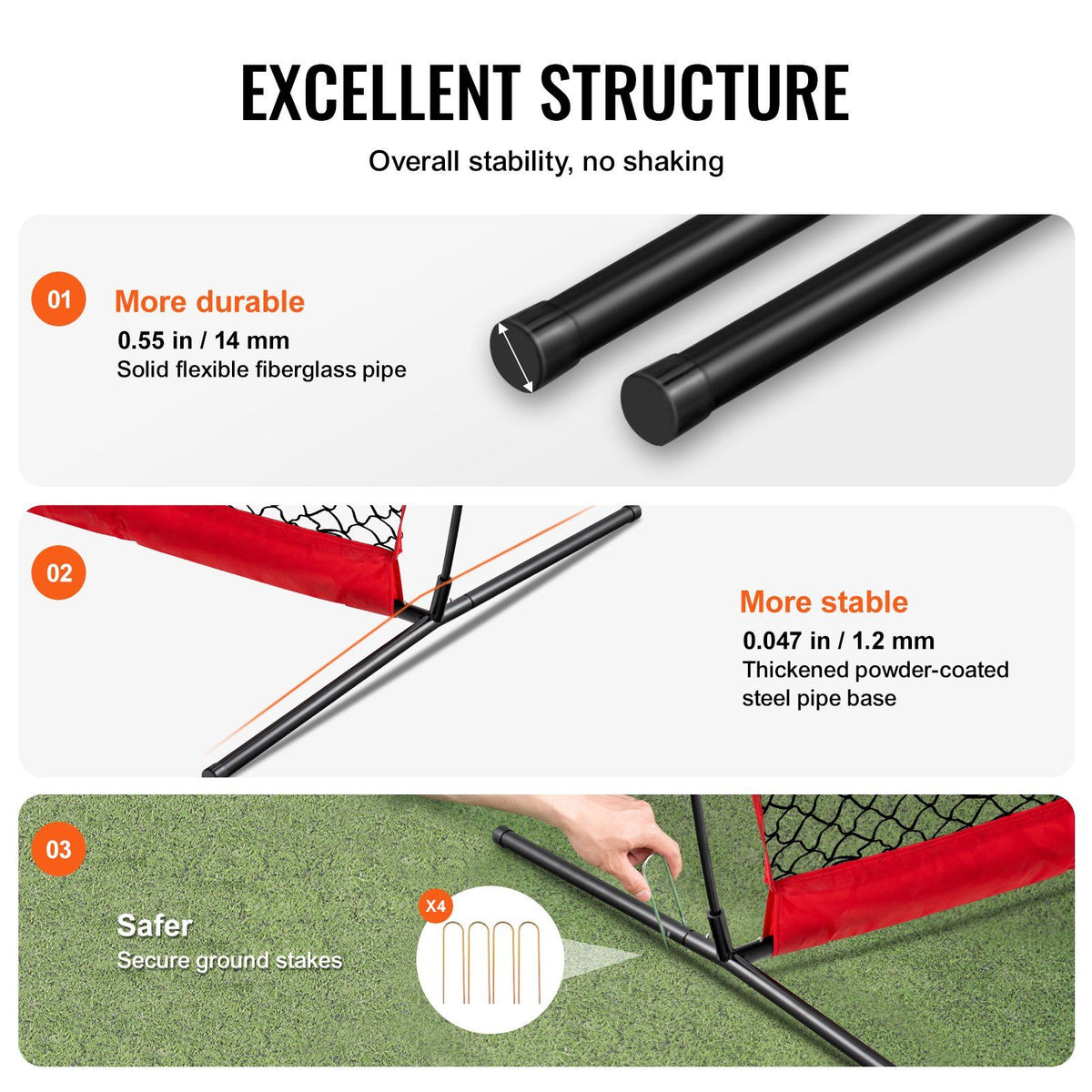 Barricade Backstop Net, 7x7 ft Ball Sports Barrier Netting, Portable Practice Equipment with Carry Bag, V952-DQW77YC00000P85CUV0
