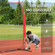 Barricade Backstop Net, 7x7 ft Ball Sports Barrier Netting, Portable Practice Equipment with Carry Bag, V952-DQW77YC00000P85CUV0