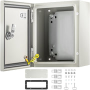 NEMA Steel Enclosure, 25 x 20 x 15 cm NEMA 4X Steel Electrical Box, IP66 Waterproof & Dustproof, V952-DQXJSTCFS25X20X15V0