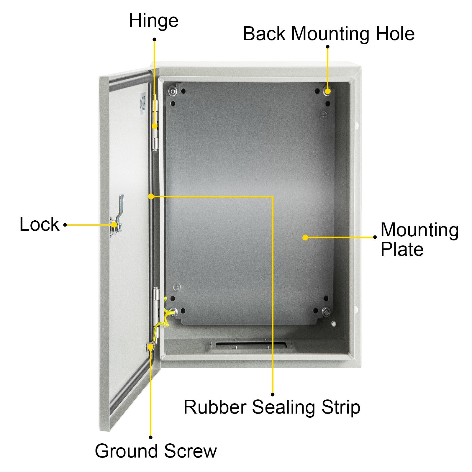 NEMA Steel Enclosure ,12 x 8 x 6\'\' NEMA 4X Steel Electrical Box, IP66 Waterproof & Dustproof, V952-DQXJSTCFS30X20X15V0
