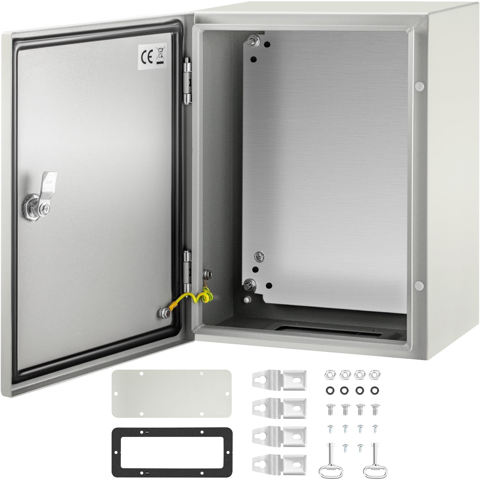 Steel Electrical Box 16'' x 12'' x 8'' Electrical Enclosure Box, Carbon Steel Hinged Junction Box, IP65 V952-DQXJSTCFS40X30X20V0
