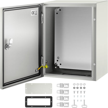 Steel Electrical Box 16'' x 12'' x 8'' Electrical Enclosure Box, Carbon Steel Hinged Junction Box, IP65 V952-DQXJSTCFS40X30X20V0