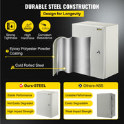 Steel Electrical Box 16'' x 12'' x 8'' Electrical Enclosure Box, Carbon Steel Hinged Junction Box, IP65 V952-DQXJSTCFS40X30X20V0
