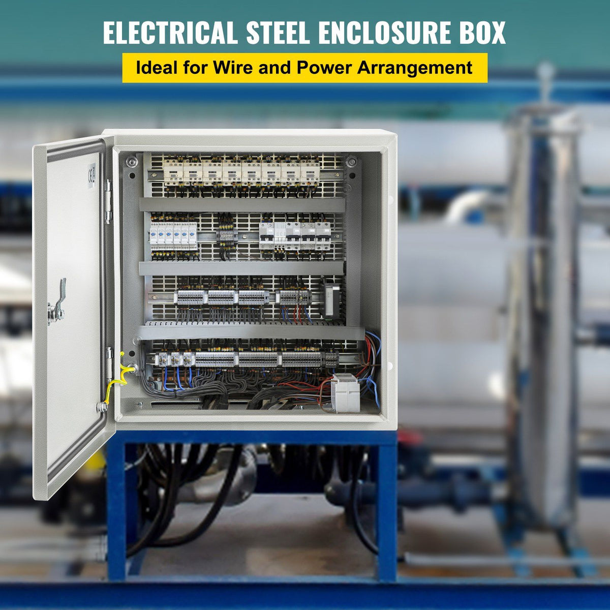 NEMA Steel Enclosure, 16 x 16 x 8\'\' NEMA 4X Steel Electrical Box, IP66 Waterproof & Dustproof, V952-DQXJSTCFS40X40X20V0