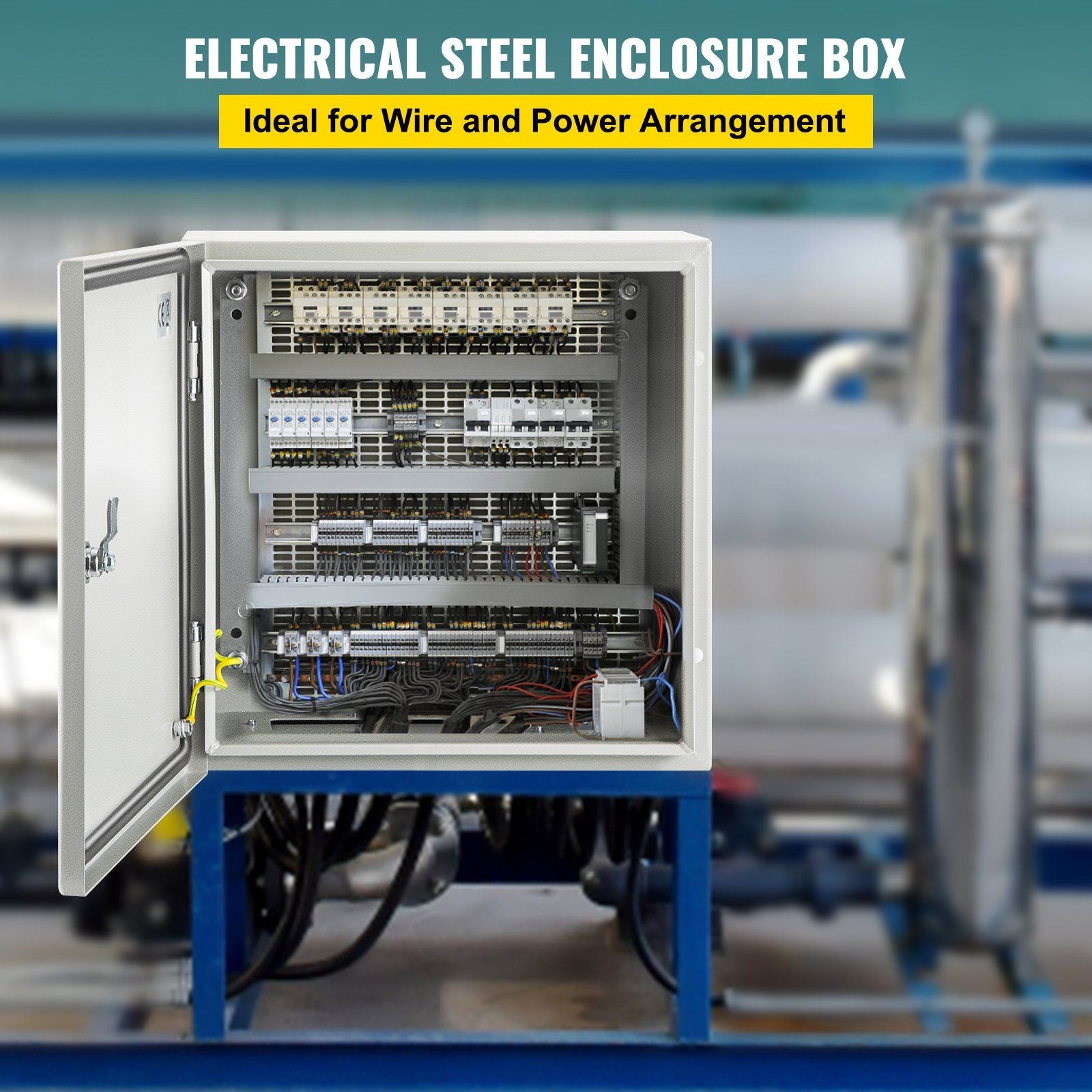 NEMA Steel Enclosure, 16 x 16 x 8\'\' NEMA 4X Steel Electrical Box, IP66 Waterproof & Dustproof, V952-DQXJSTCFS40X40X20V0