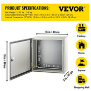 NEMA Steel Enclosure, 16 x 16 x 8\'\' NEMA 4X Steel Electrical Box, IP66 Waterproof & Dustproof, V952-DQXJSTCFS40X40X20V0