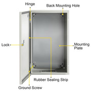 NEMA Steel Enclosure, 20 x 12 x 10\'\' NEMA 4X Steel Electrical Box, IP66 Waterproof & Dustproof, V952-DQXJSTCFS50X30X25V0