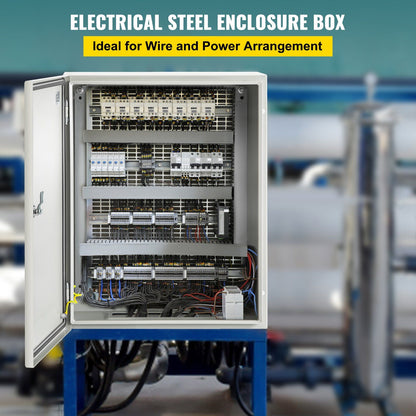 NEMA Steel Enclosure, 50 x 40 x 15 cm NEMA 4X Steel Electrical Box, IP66 Waterproof & Dustproof, V952-DQXJSTCFS50X40X15V0