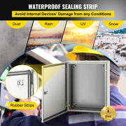 NEMA Steel Enclosure, 50 x 40 x 15 cm NEMA 4X Steel Electrical Box, IP66 Waterproof & Dustproof, V952-DQXJSTCFS50X40X15V0