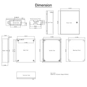 NEMA Steel Enclosure, 50 x 40 x 15 cm NEMA 4X Steel Electrical Box, IP66 Waterproof & Dustproof, V952-DQXJSTCFS50X40X15V0
