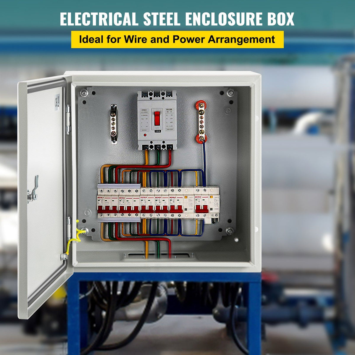 NEMA Steel Enclosure, 20 x 20 x 6\'\' NEMA 4X Steel Electrical Box, IP66 Waterproof & Dustproof, V952-DQXJSTCFS50X50X15V0