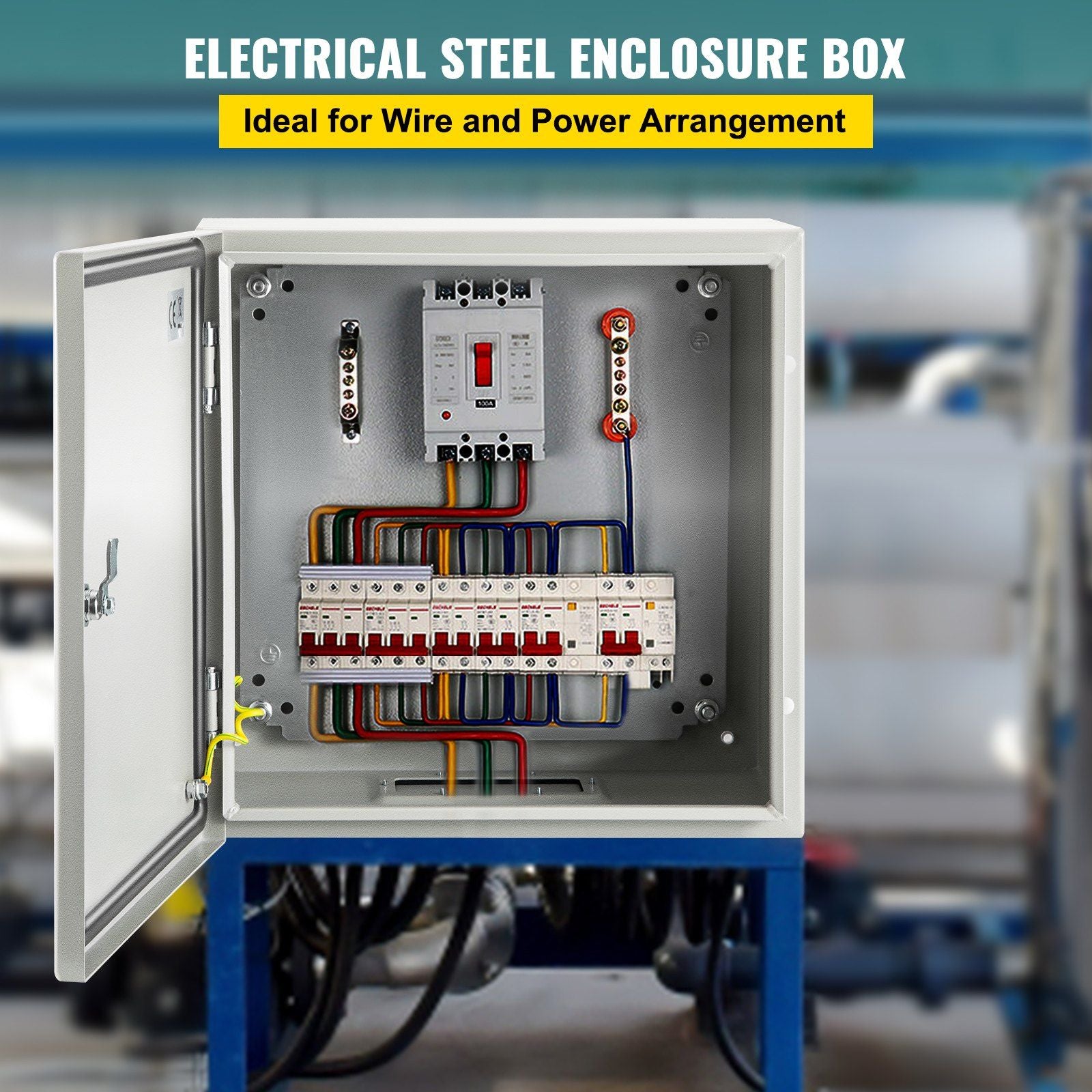 NEMA Steel Enclosure, 20 x 20 x 6\'\' NEMA 4X Steel Electrical Box, IP66 Waterproof & Dustproof, V952-DQXJSTCFS50X50X15V0