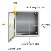 NEMA Steel Enclosure, 20 x 20 x 6\'\' NEMA 4X Steel Electrical Box, IP66 Waterproof & Dustproof, V952-DQXJSTCFS50X50X15V0