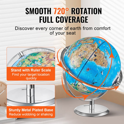 Educational Globe for Kids, 254 mm, Interactive AR World Globe with AR Golden Globe APP LED Night Lighting V952-DQYHDLAPP10YFSL76V9