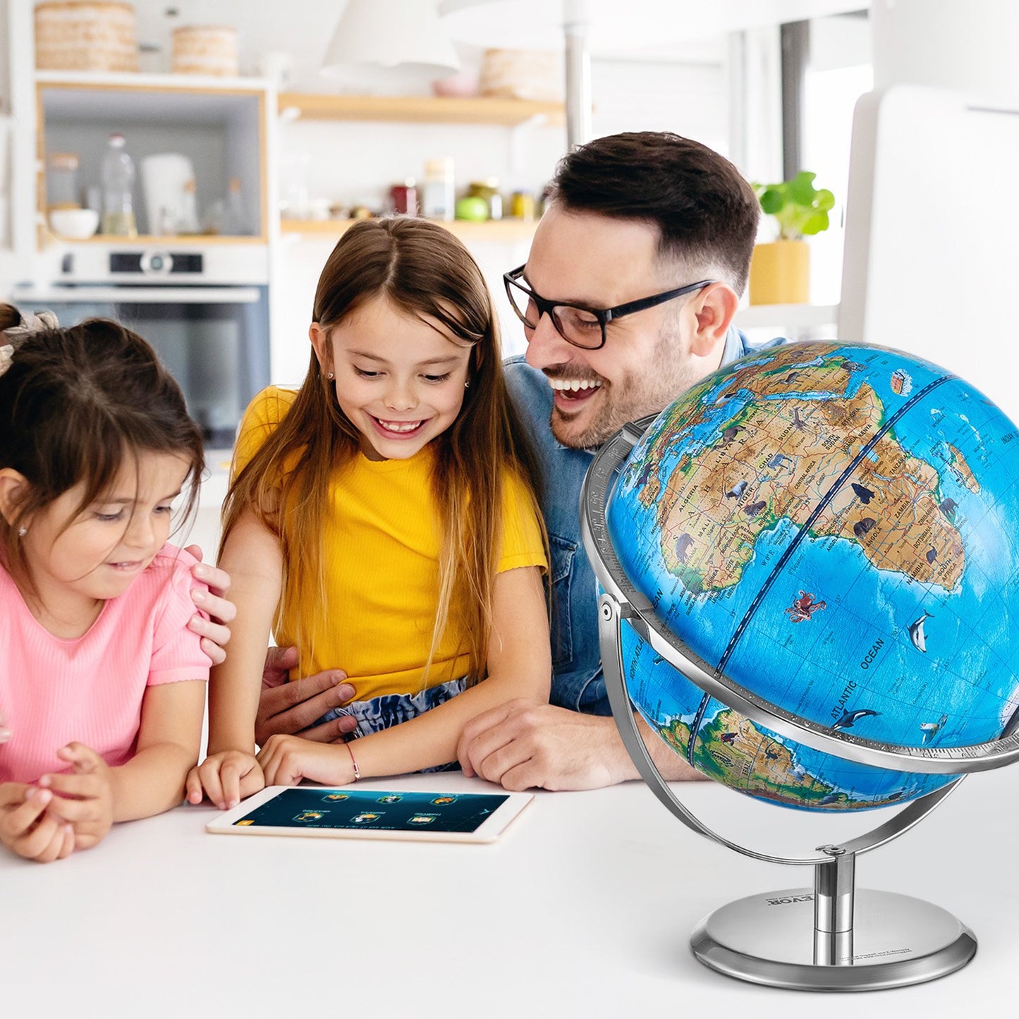 Educational Globe for Kids, 254 mm, Interactive AR World Globe with AR Golden Globe APP LED Night Lighting V952-DQYHDLAPP10YFSL76V9