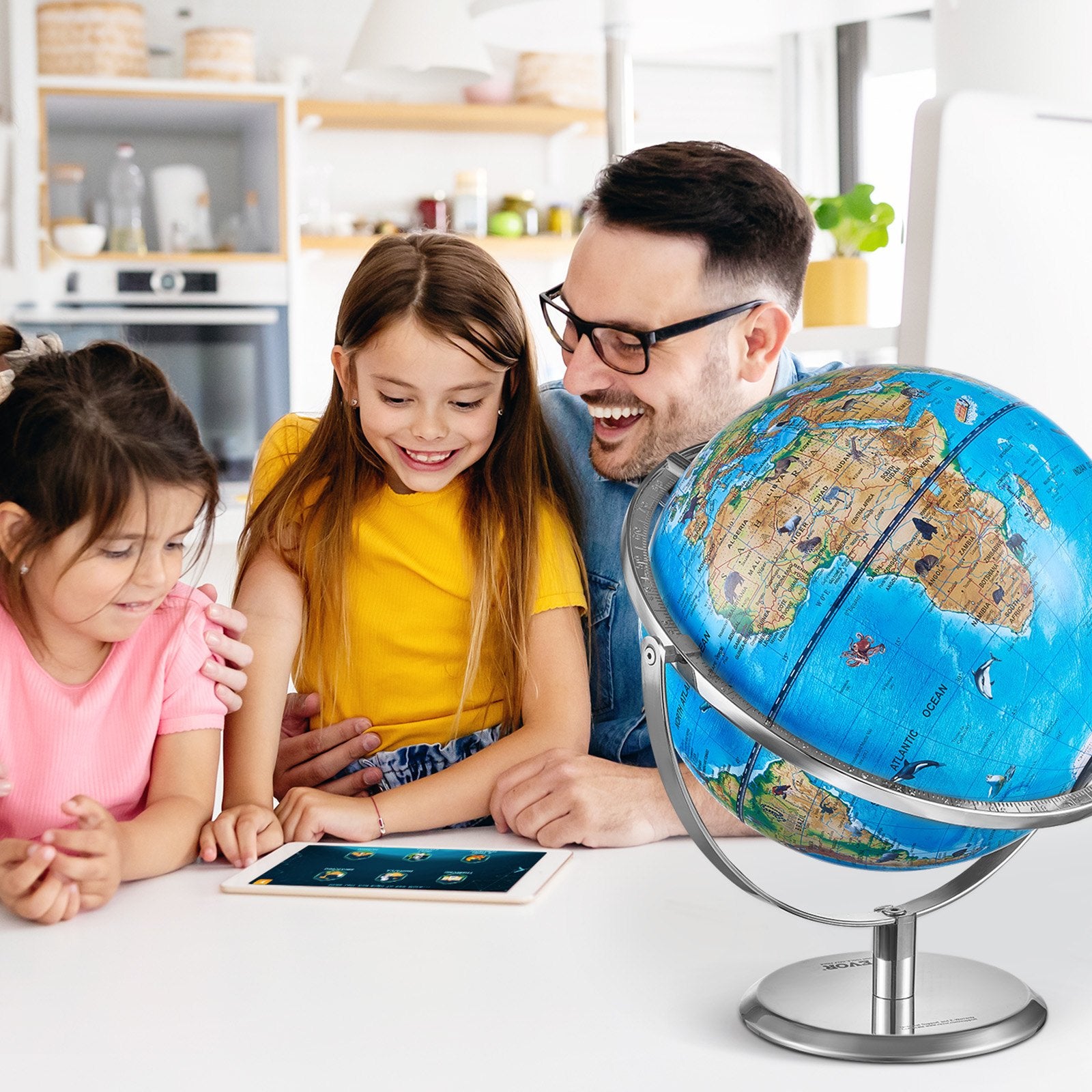 Educational Globe for Kids, 254 mm, Interactive AR World Globe with AR Golden Globe APP LED Night Lighting V952-DQYHDLAPP10YFSL76V9