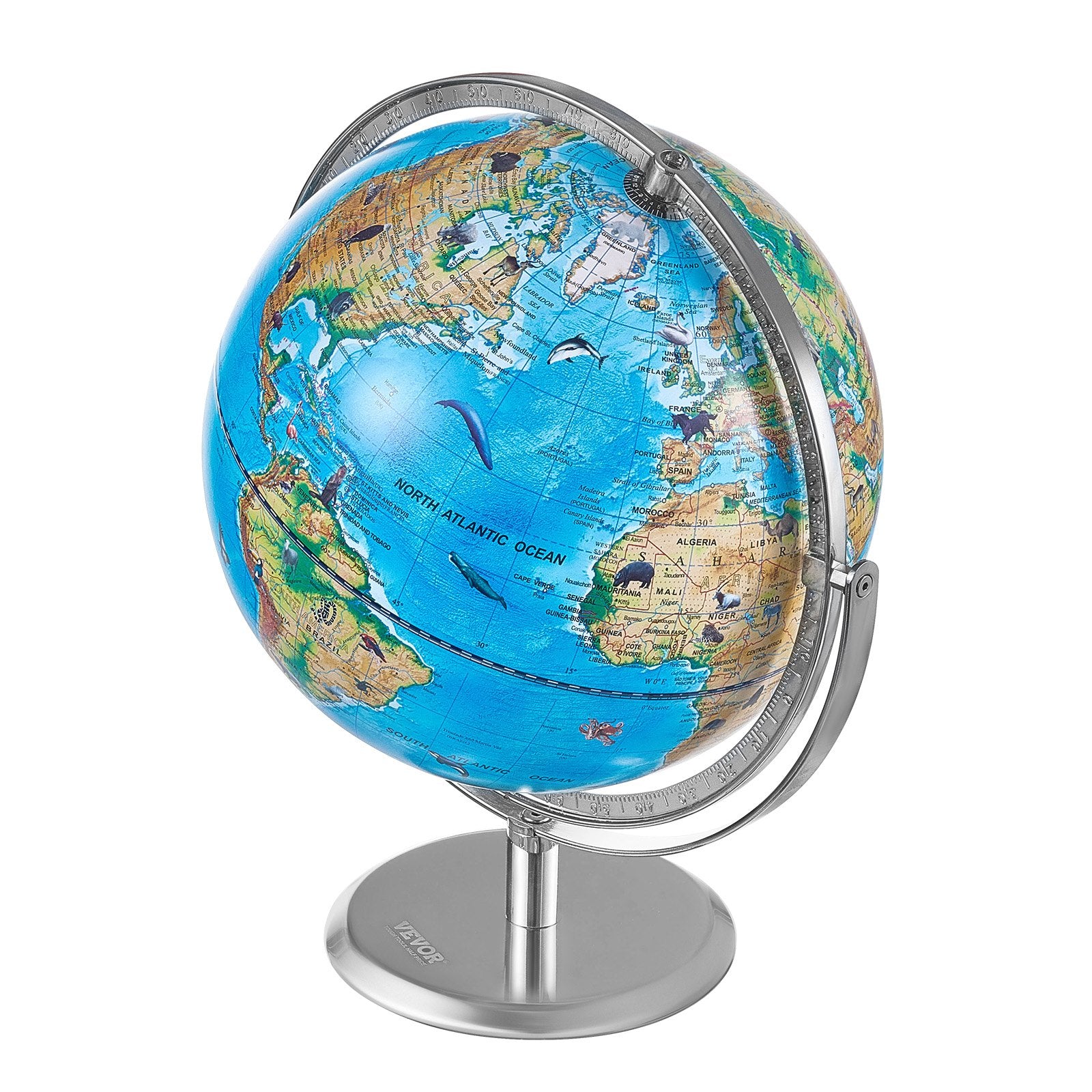 Educational Globe for Kids, 254 mm, Interactive AR World Globe with AR Golden Globe APP LED Night Lighting V952-DQYHDLAPP10YFSL76V9