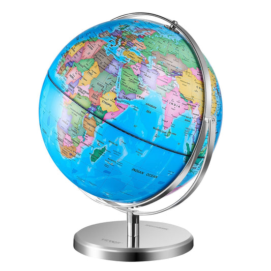 Illuminated World Globe with Stand, 228.6 mm, Educational Earth Globe with Stable Heavy Metal Base and LED V952-DQYJJLFGXZ9YG1I1PV9