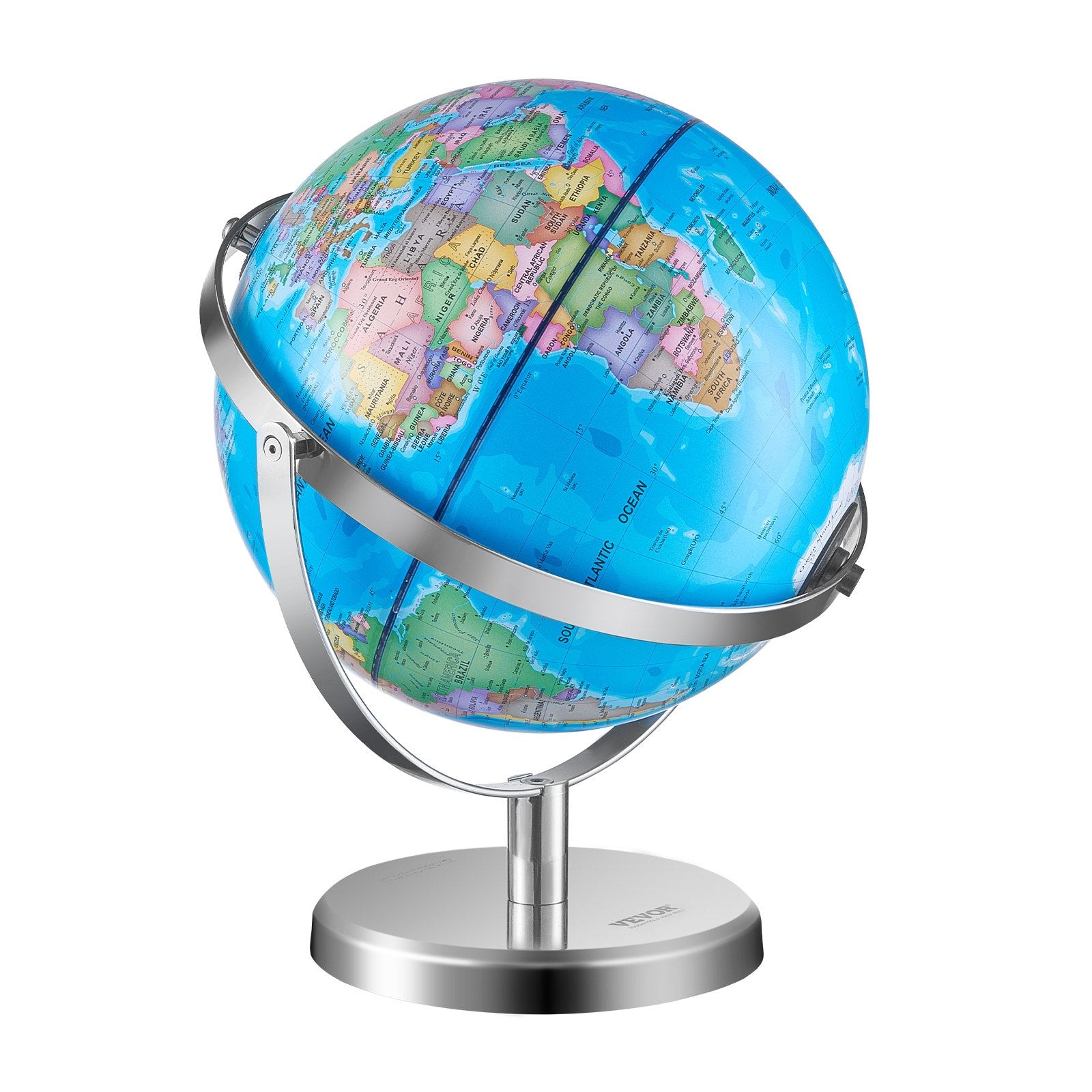 Illuminated World Globe with Stand, 228.6 mm, Educational Earth Globe with Stable Heavy Metal Base and LED V952-DQYJJLFGXZ9YG1I1PV9