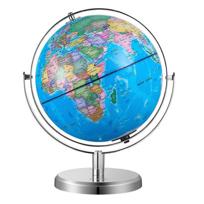 Illuminated World Globe with Stand, 228.6 mm, Educational Earth Globe with Stable Heavy Metal Base and LED V952-DQYJJLFGXZ9YG1I1PV9