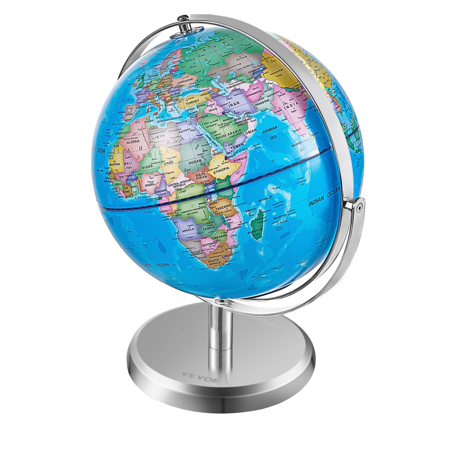 Illuminated World Globe with Stand, 228.6 mm, Educational Earth Globe with Stable Heavy Metal Base and LED V952-DQYJJLFGXZ9YG1I1PV9