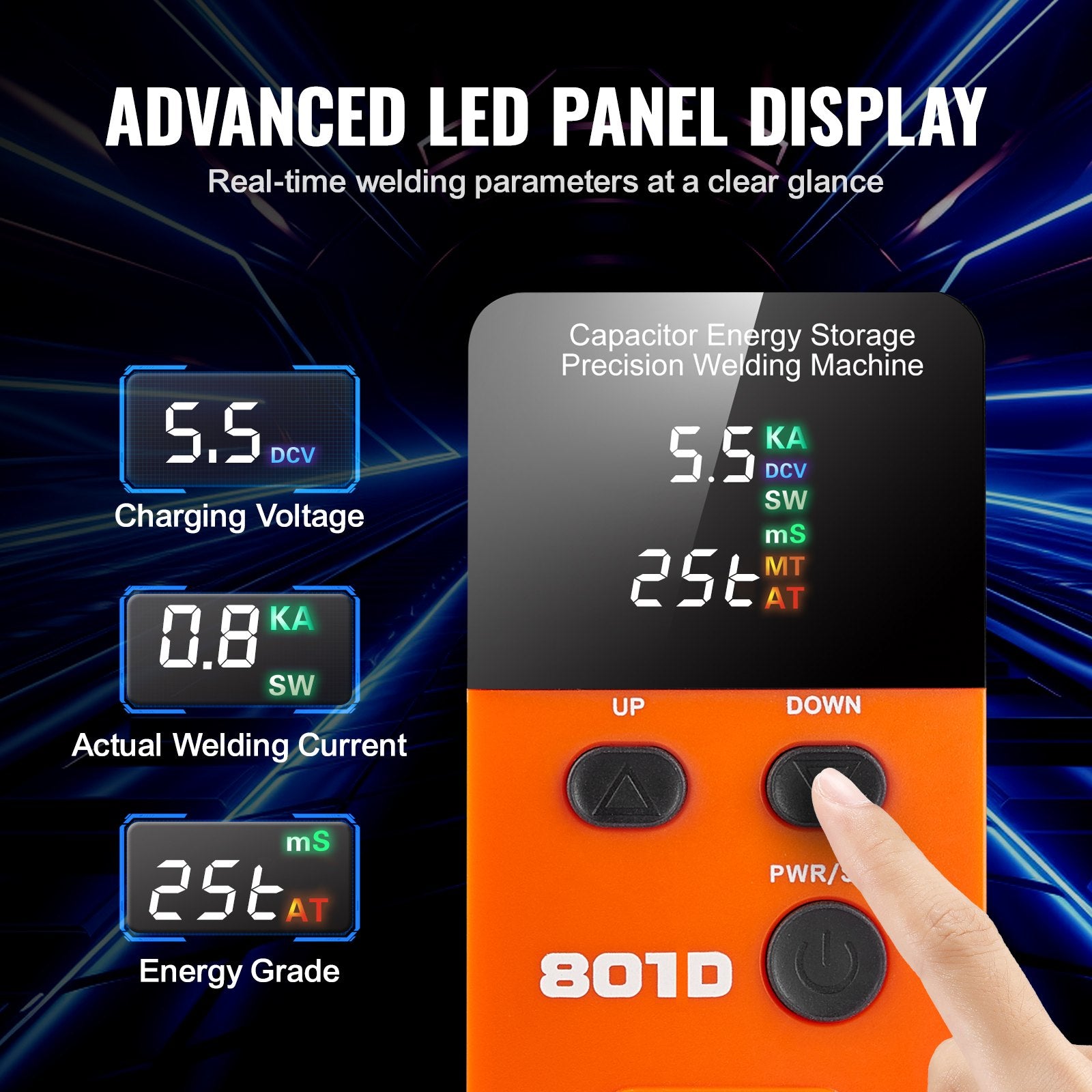 801D Battery Spot Welder 14.5KW Capacitor Energy Storage Pulse Spot Welder V952-DRDCDHJ030MMIXNR5V3