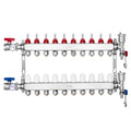 10-Branch Radiant Heat Manifold, 1/2" PEX Tubing Manifold, Stainless Steel PEX Manifold for Hydronic Radiant V952-DRFSQBXG10HL1S697V0