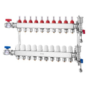 10-Branch Radiant Heat Manifold, 1/2" PEX Tubing Manifold, Stainless Steel PEX Manifold for Hydronic Radiant V952-DRFSQBXG10HL1S697V0