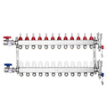 12-Branch Radiant Heat Manifold, 1/2" PEX Tubing Manifold, Stainless Steel PEX Manifold for Hydronic Radiant V952-DRFSQBXG12HL053KUV0