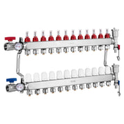 12-Branch Radiant Heat Manifold, 1/2" PEX Tubing Manifold, Stainless Steel PEX Manifold for Hydronic Radiant V952-DRFSQBXG12HL053KUV0